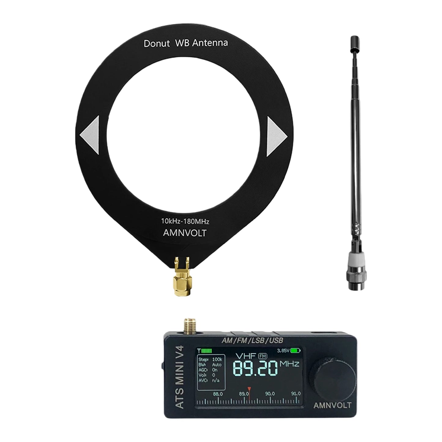 AMNVOLT V4 ATS MINI SI4732 Full Band DSP Radio Receiver FM AM SSB LSB USB with LCD Display Built-in Headphone Amp for Travel