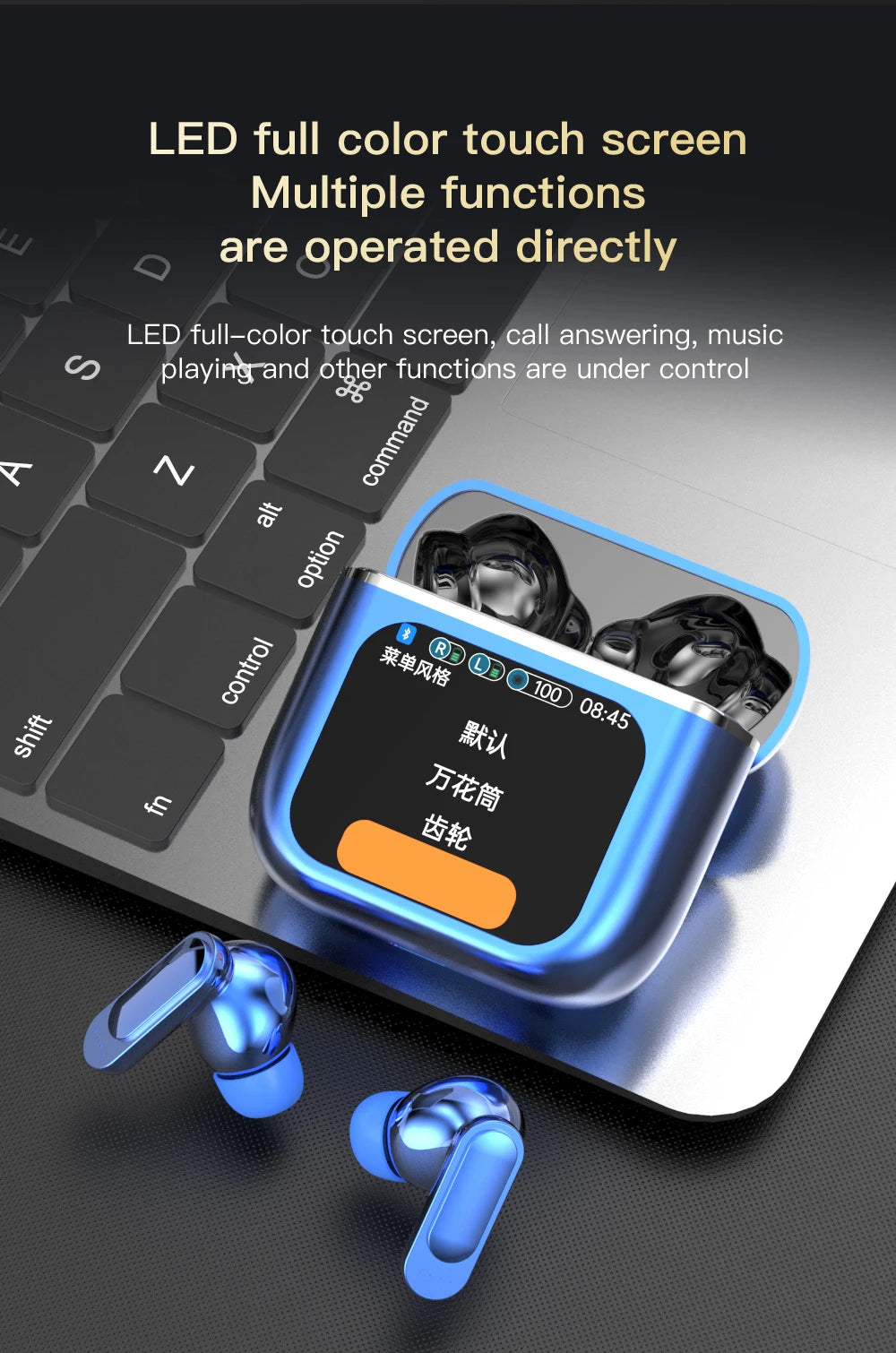 SE60 High quality Touch Screen ANC Wireless Earphones TWS Noise Cancelling Earbud Bluetooth 5.3 Long Battery life HiFi Headphone