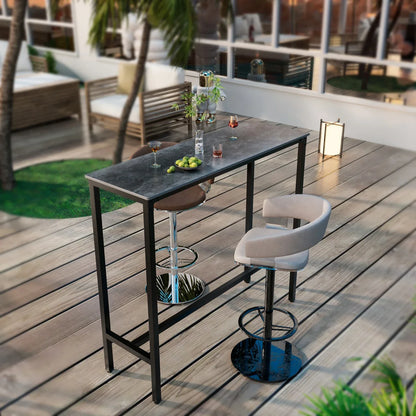 Slate Marble Kitchen Table Bar Table Pub Dining Counter High Table Breakfast Table, 4-6 Person, 120CM Long, Excluding Chairs  ﻿