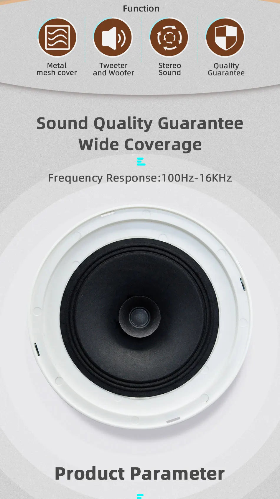 Bluetooth Wall Amplifier Smart Home Audio Mini Touch Screen 4*20W Stereo Sound Music PA System Loudspeaker Ceiling Speaker  suit