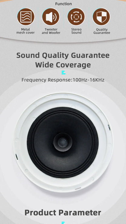 Bluetooth Wall Amplifier Smart Home Audio Mini Touch Screen 4*20W Stereo Sound Music PA System Loudspeaker Ceiling Speaker  suit