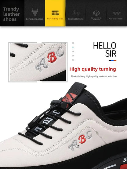 Extra Large Men's Shoes Casual Soft Bottom Leather Spring Autumn New Style 46 47 48 Trendy Shoes Comfortable Rubber Sole