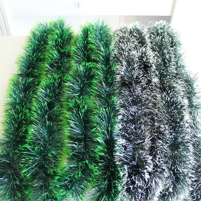 Christmas Tinsel Ribbons Green Cane Ribbon Garland Xmas Tree Hanging Pendent Ribbons Wreath Ornaments Xmas Party Home Decoration
