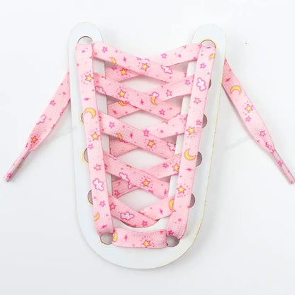 1Pair Print Shoelaces for Sneakers Quality Fabric Flat Shoe laces Fashion Girl Laces for Shoes width 0.8cm 120/140/160CM