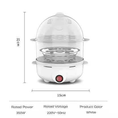 Egg Cooker Multifunctional Electric Egg Boiler Double Layers Egg Cooker Mini Steamer Poacher Kitchen Cooking Breakfast Machine