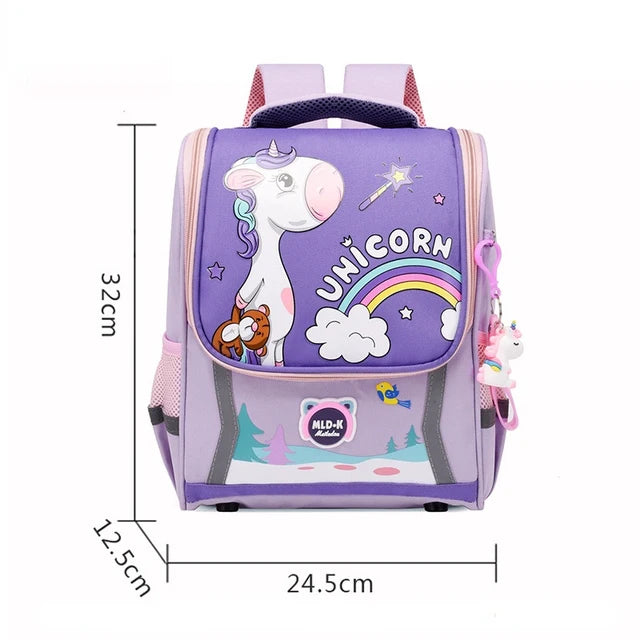 Waterproof Children Primary School Bags Cute Unicorn Rainbow Backpacks Kids Cartoon Animal Dinasour Shcoolbags for Kindergarten