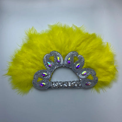 2025 New Design African Turkey Feather Big Fan Ladies Wedding Feather Fan for Bride Double Side Feather Nigerian Feather Handfan