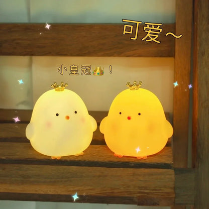 Chick Doll Small Night Light Electronic Luminous Toy Anime Figure Warm Light Atmosphere Decoration Cute Shape Children Gift