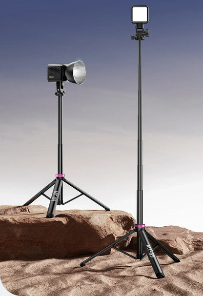 Ulanzi MT-89 2M Quick-Release Light Stand with Cold Shoe Mount 8-Section Extend for Action Camera Phone Clamp Photograph Tripod