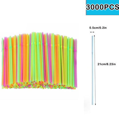 50-6000Pcs Multicolor Drinking Rietjes Straw Milk Tea Bar Party cocktail Drinking Wedding Kitchen Beverage Straws Wholesale