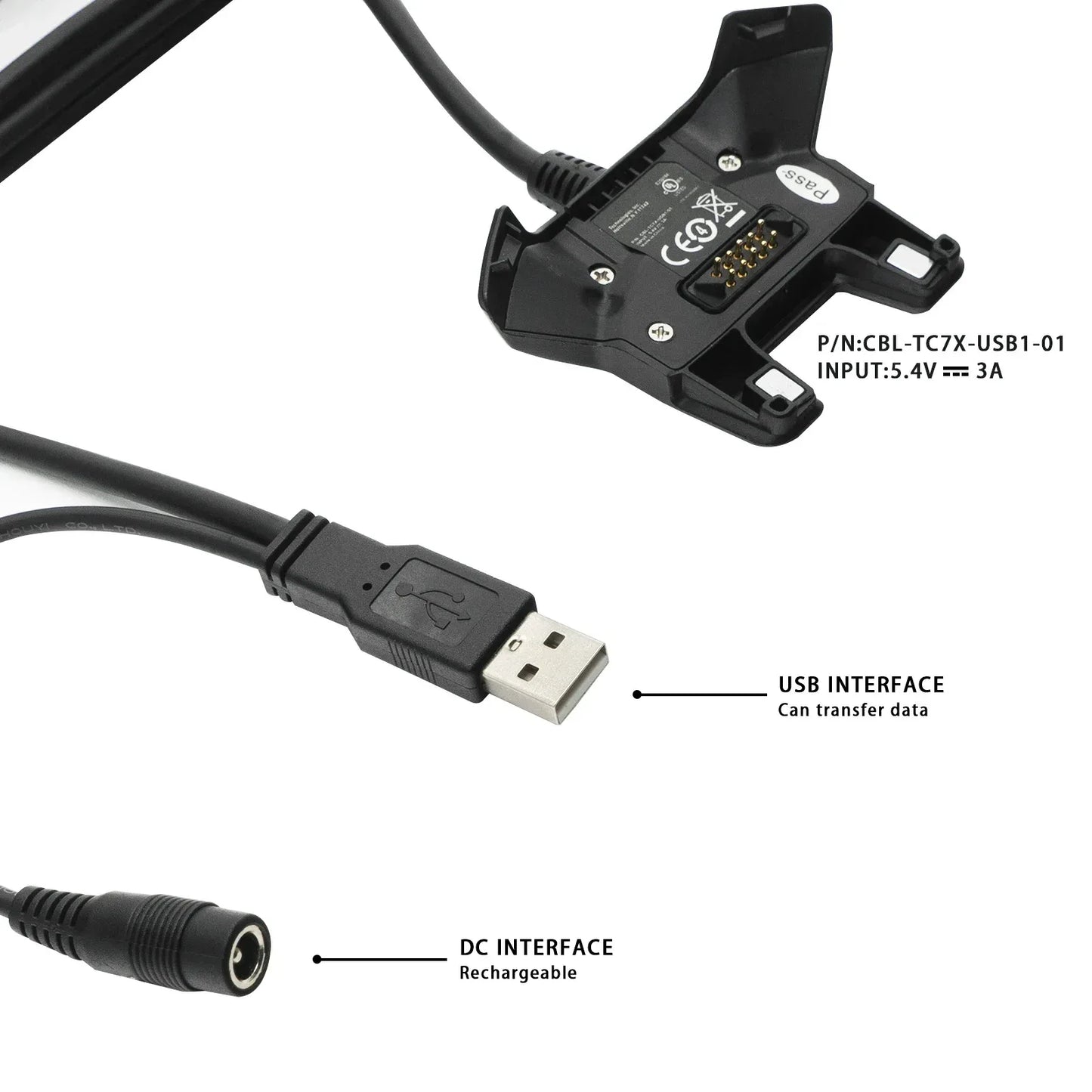 CBL-TC7X-USB1-01 Charger with Cable for Zebra Symbol Motorola TC70 TC72 TC75 TC75X TC77