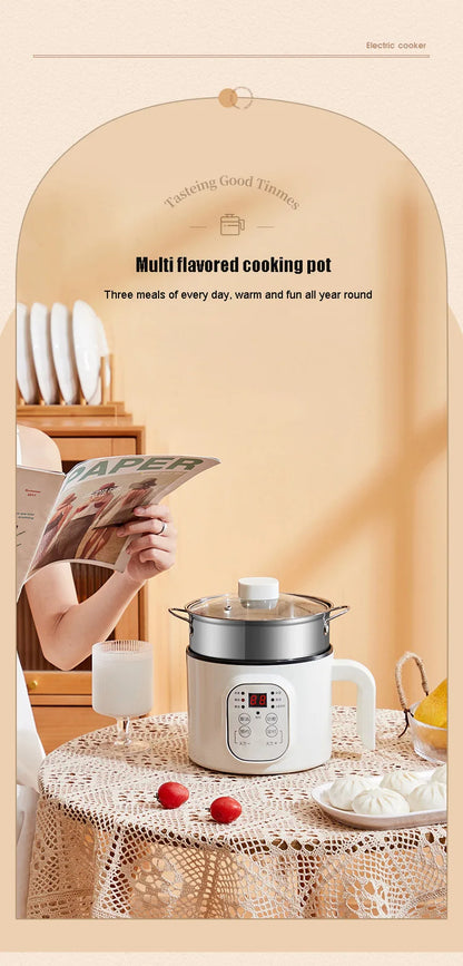 Multifunctional Electric Slow Cooker Portable Dormitory Student Office Staff Mini Electric Pot Stir Stew Non-Stick Rice Cooker