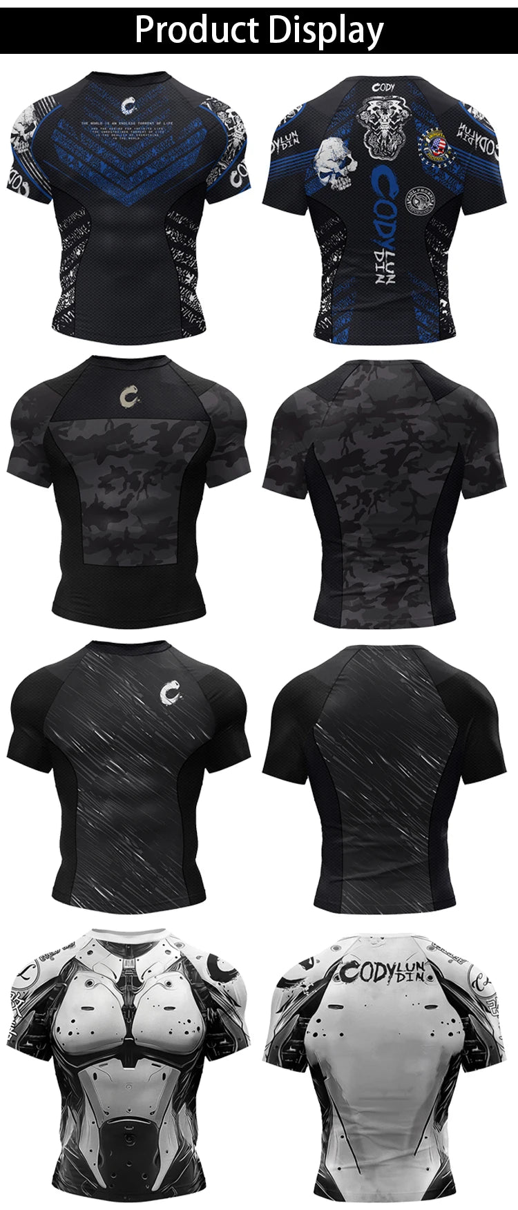 Hot Sell 3Digital Printed MMA BJJ Rash Guard Compression Shirt for Grappling Wrestling Daily MMA BJJ No-Gi Fitness Tee Shirts