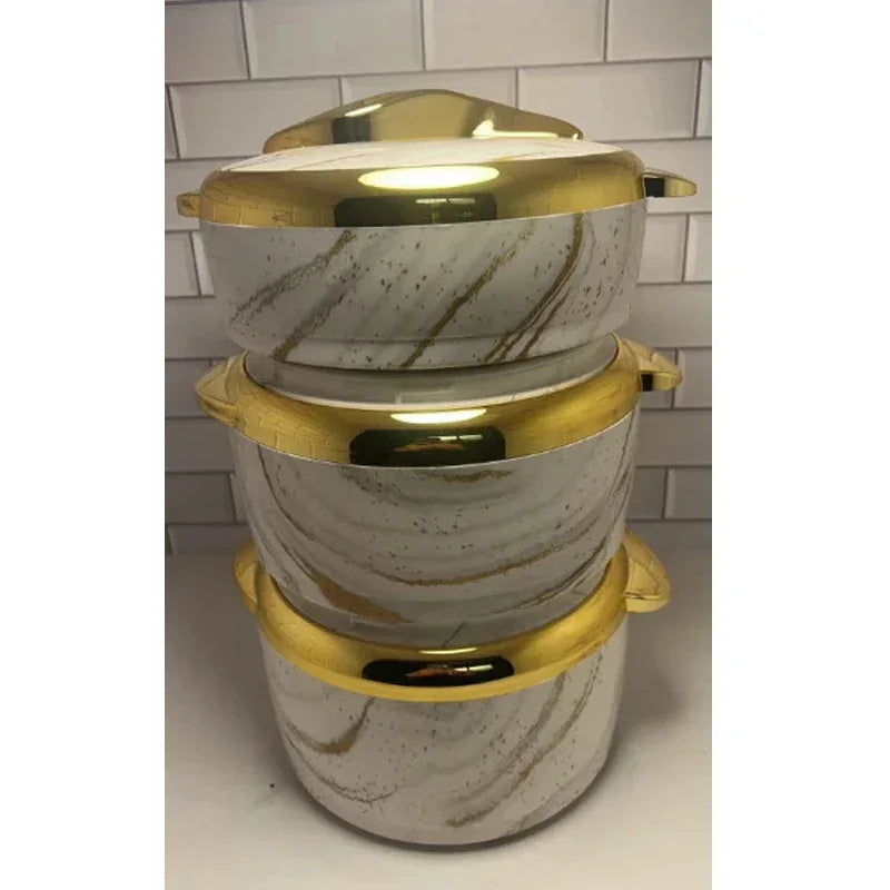 3pcs Set Food Insulation Box 1.5L 2L 2.5L Keep Warm Soup Hot Pot Ramadan Event Lunch Box For Wedding Family Party