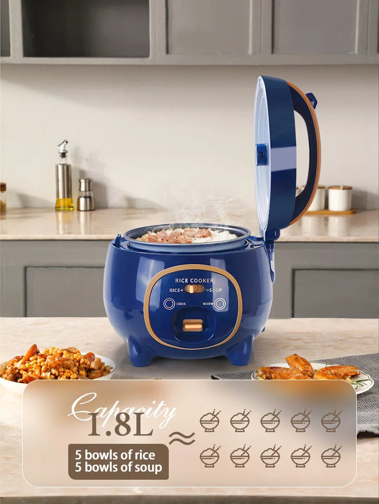 110V-220V Household Kitchen Electric Cooking machine Mini 1.8L Rice Cooker for Boiling Water, Rice, and Soup