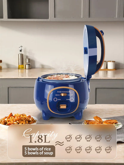 110V-220V Household Kitchen Electric Cooking machine Mini 1.8L Rice Cooker for Boiling Water, Rice, and Soup
