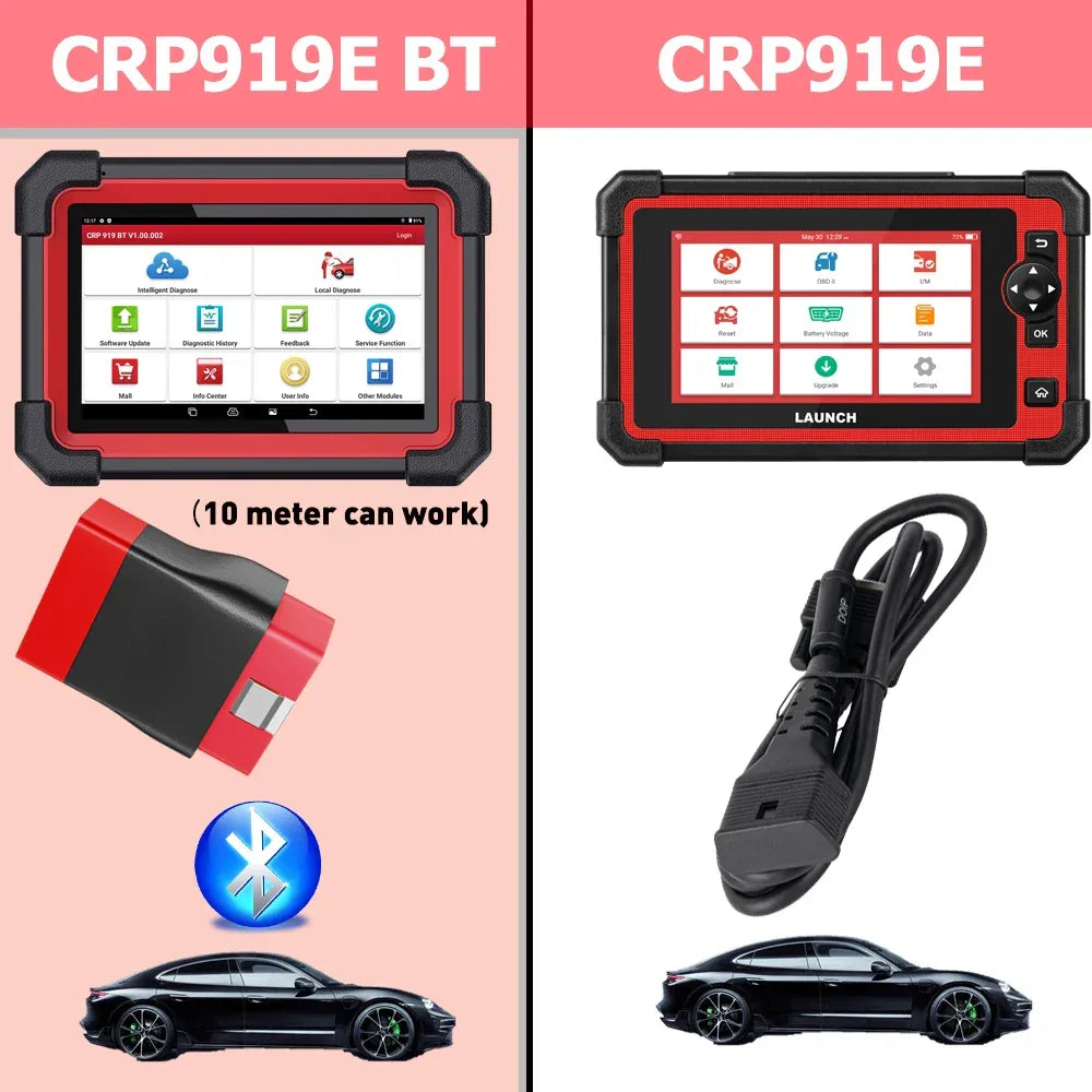 LAUNCH X431 CRP919E BT Car Diagnostic Tool OBD2 Scanner DBScar VII VCI Auto with Active Test ECU Coding CANFD DOIP 31+ Reset