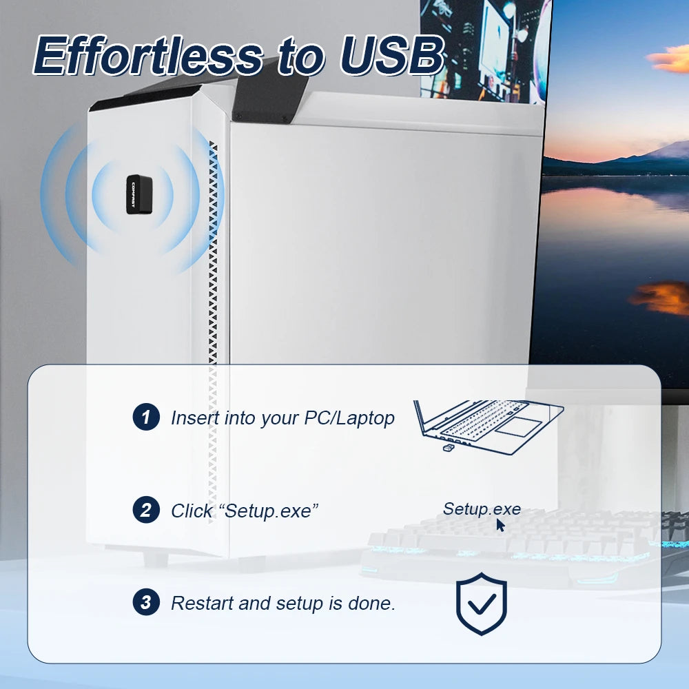 COMFAST WiFi 6 Wi-Fi Adapter Mini AX600 Network Card USB WIFI Dongle 2.4GHz Cle Wi-Fi Lan Adapter Driver Free 600M WIFI Receiver