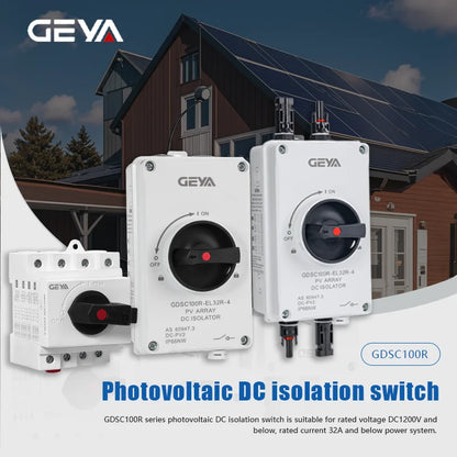 DC Solar Disconnect Switch Isolator Switch 32A1200V with IP66 Waterproof Enclosure PV Panel Disconnect Switch for Solar Systems