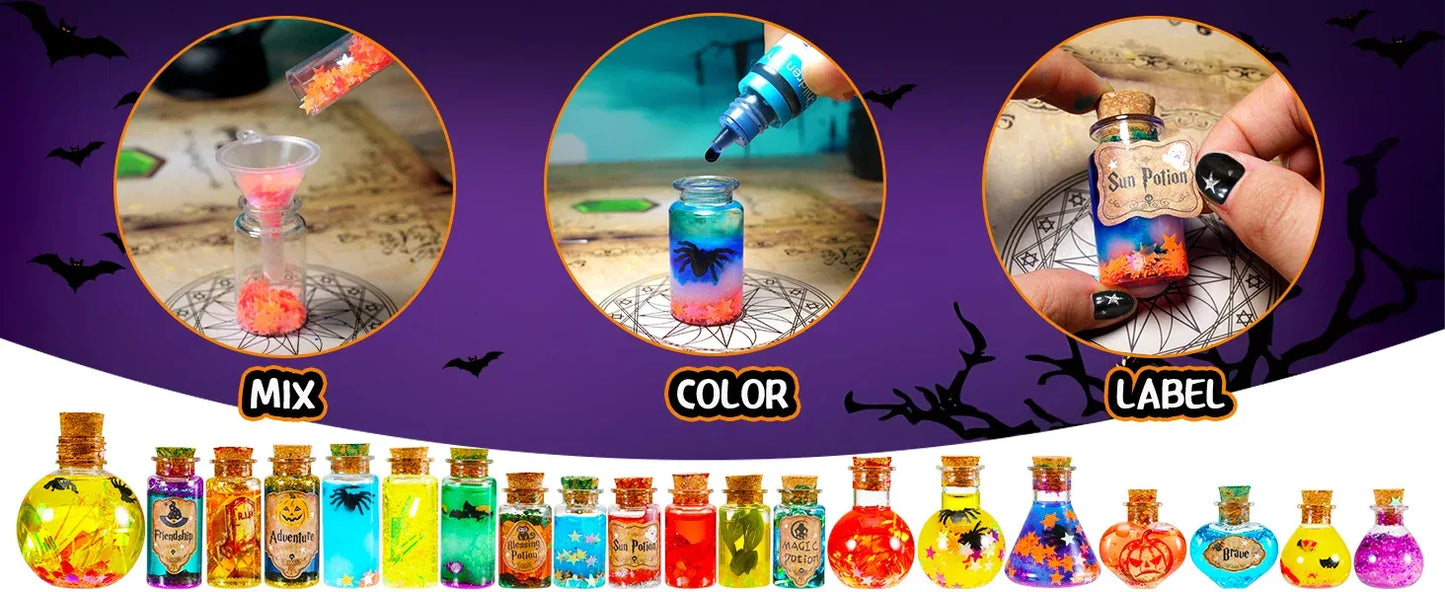 Fairy Magic Potions Kit Kids DIY Witch Glowing Spell Potion DIY Handmade Toys Science Experiments Kids Craft Kit Educational Toy