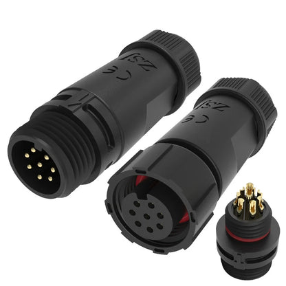 M12 Welded Connector Outdoor 2 3 4 5 6 7 8 Pin IP68 Waterproof Assembled Connector Joint Aviation Docking Male Female Plug