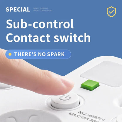EU AC Plug Power Strip Wall Mounted Independent Switch Multitap Socket Network Filter With USB Charging Network Filter Adapter
