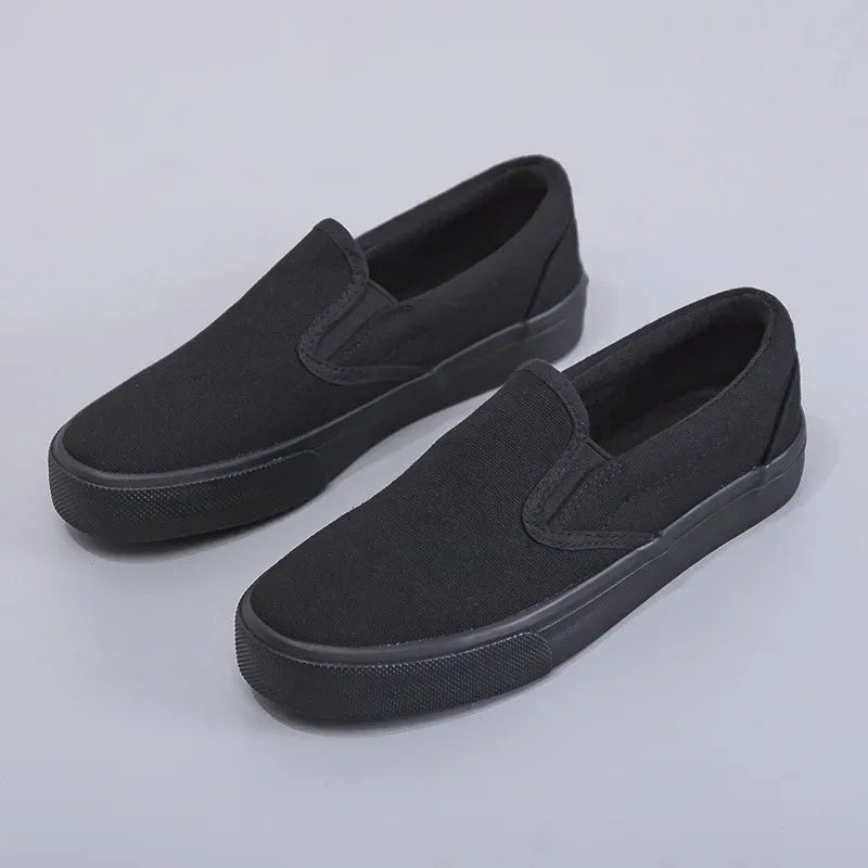 Hand-Painted Canvas Shoes Elastic Unisex Spring 2025 Style Korean Version Flat Heel Breathable Cotton Lined All-Season Footwear