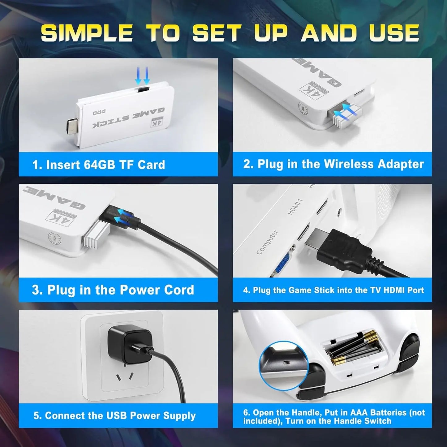 M15 Plus Game Stick Pro HD Output Retro Video Game Console Mini TV Handheld Classic Home Plug and Play Gaming Player