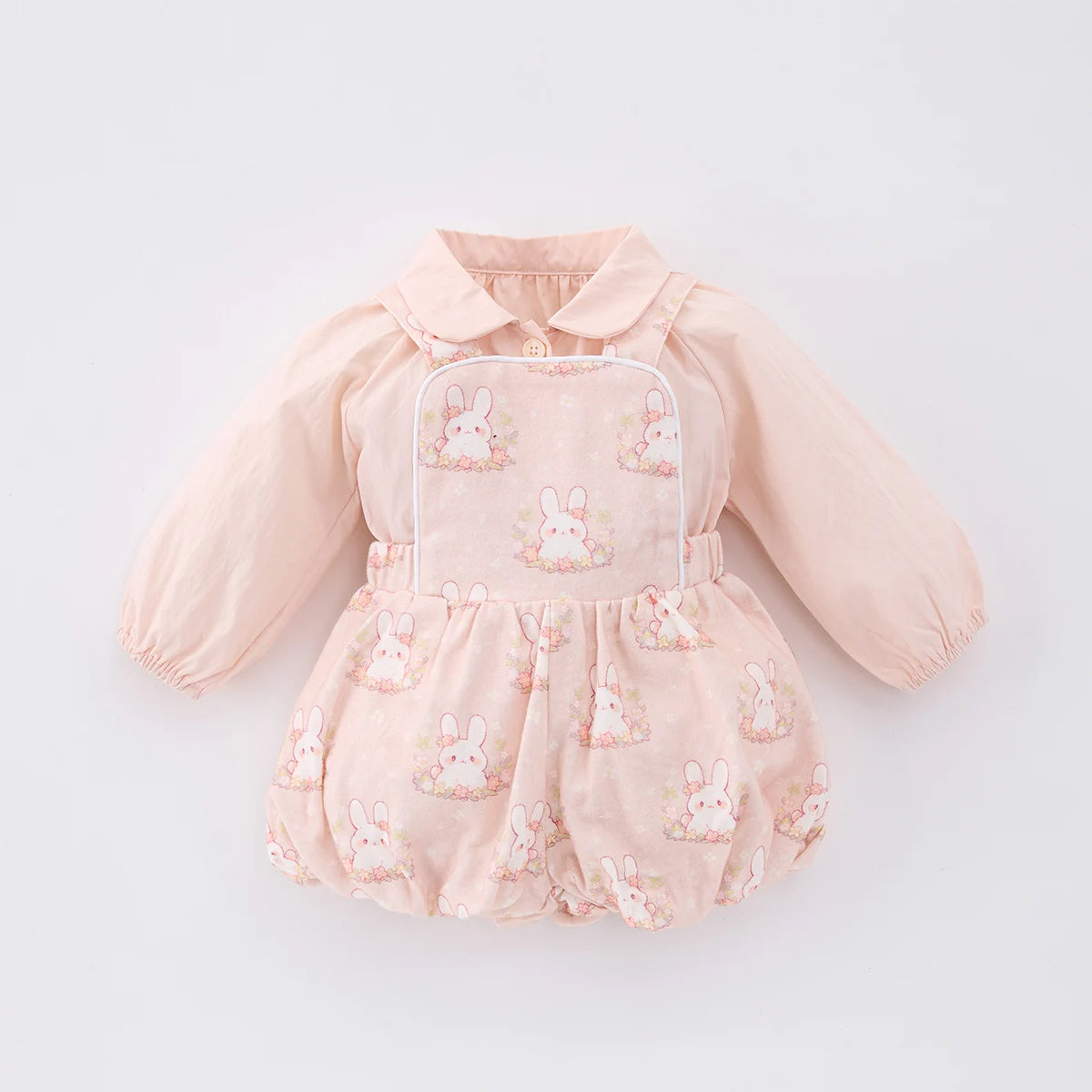 Infant carrycot pants set - Korean style - Girls' baby dress with sweet and stylish design - Cute rabbit print - Two-piece set