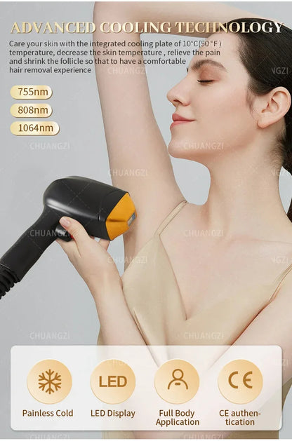 4000W Ice Point Painless 808nm laser Permanent Hair Removal Device 4 Wavelength Semiconductor Laser Full Body Custo