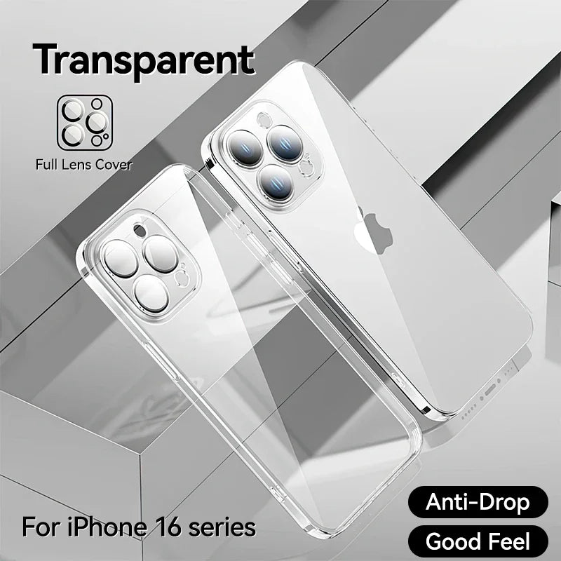 Joyroom Transparent Phone Case For iPhone 16 Pro Max Anti-Drop Phone Cover For iPhone 15 Pro Max Shockproof With Len Protection