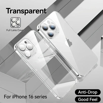Joyroom Transparent Phone Case For iPhone 16 Pro Max Anti-Drop Phone Cover For iPhone 15 Pro Max Shockproof With Len Protection