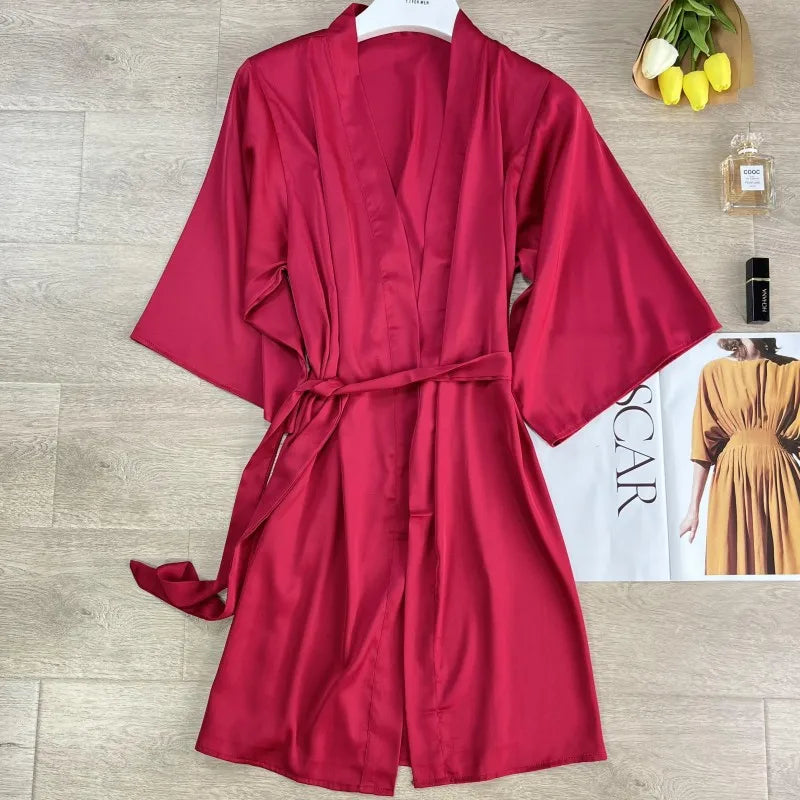 Green Robe Elegant Hem Lace Trim Bathrobe Gown Sleepwear Women Rayon Homewear Intimate Lingerie Bride Wedding Robe Loungewear