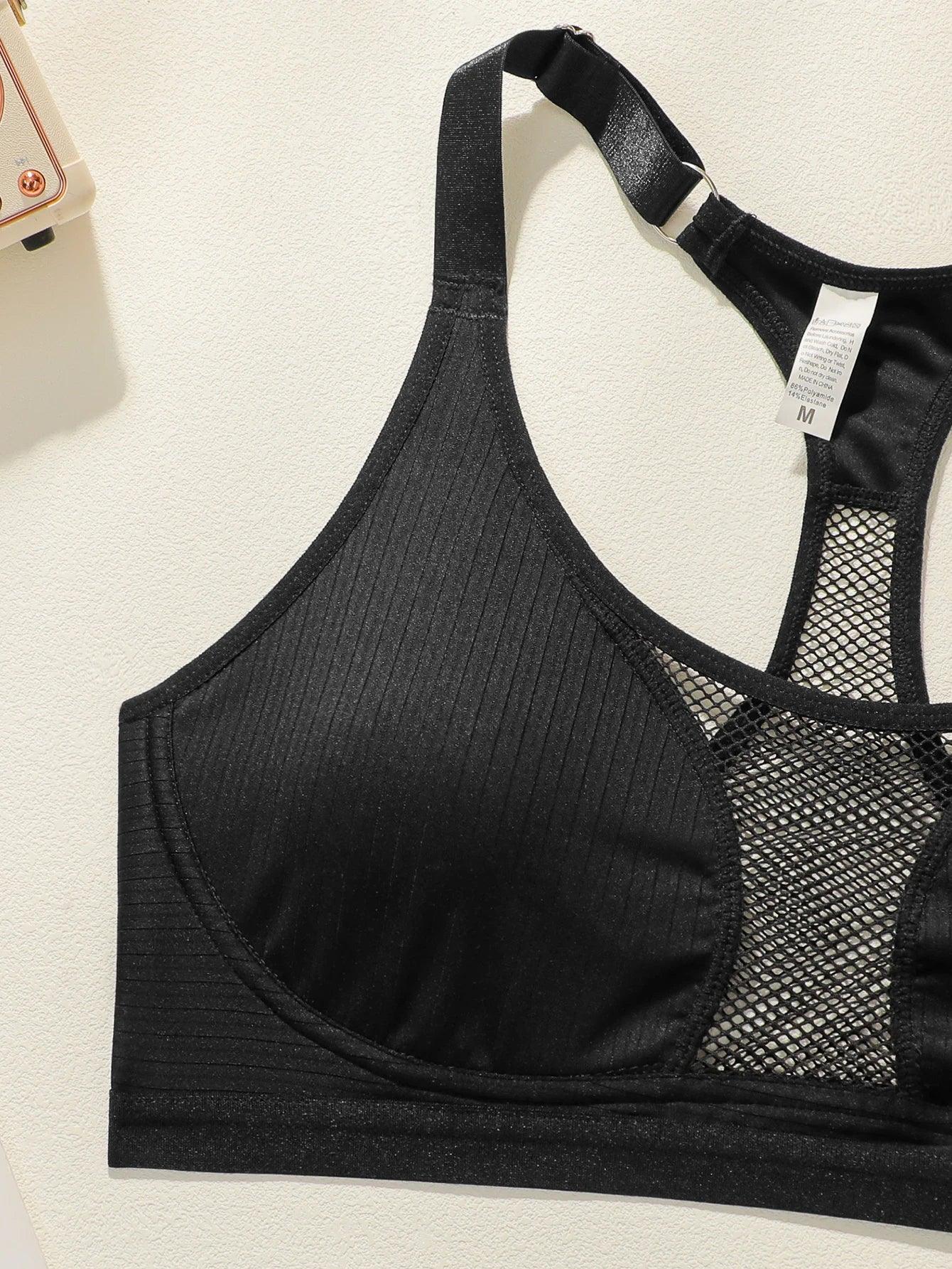 Mesh Fabric Vest-Style Bra Wireless Seamless Underwear for Women Comfortable Breathable Sports Bra Fitness Gym Workout TopYS3565