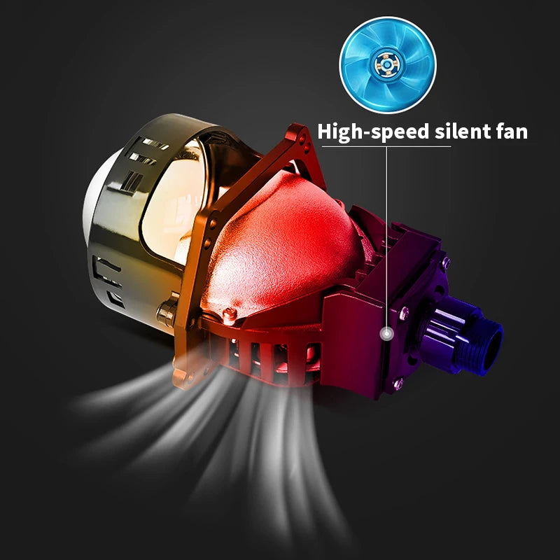 2PCS 3 Inch Bi LED Projector Lenses For Headlight Hella 120W 60000LM Auto Lamp Car Lights Retrofit Kits Hyperboloid Lens