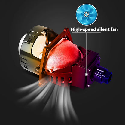 2PCS 3 Inch Bi LED Projector Lenses For Headlight Hella 120W 60000LM Auto Lamp Car Lights Retrofit Kits Hyperboloid Lens