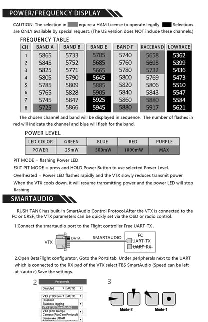 RUSH TANK MAX SOLO 5.8GHz 48CH / 37CH 2.5W High Power VTX Video Transmitter for FPV Drone