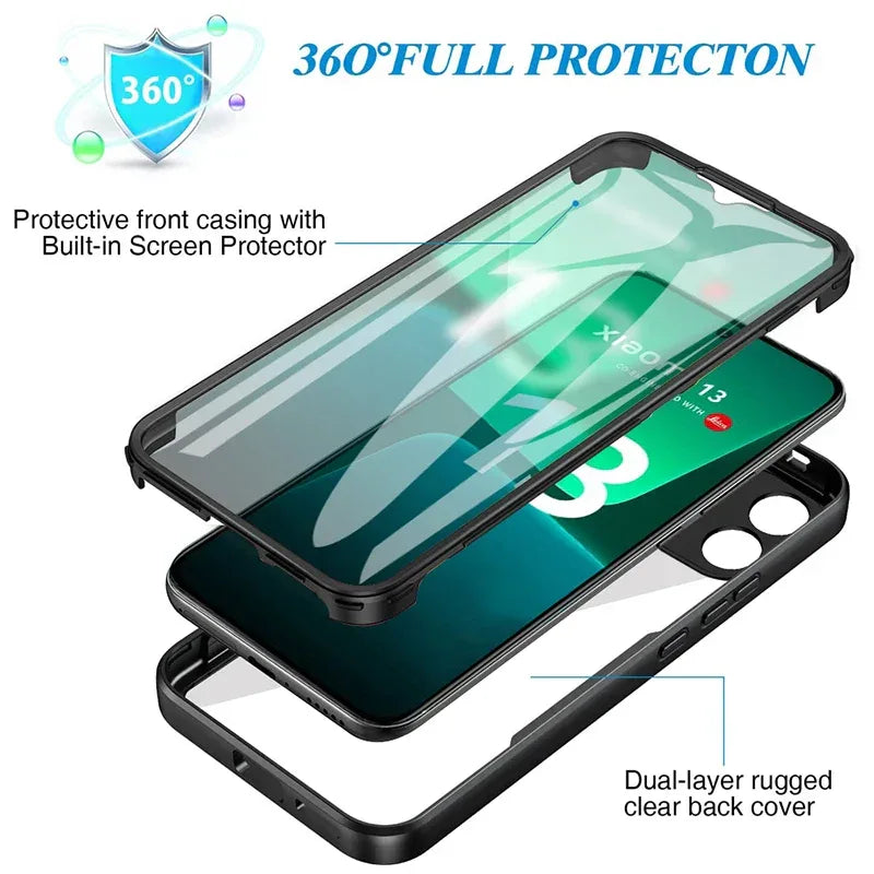 360 Full Body Protective Phone Case For Xiaomi Mi 14 Ultra  Mi14 13 12 Pro Xiaomi 13T 12T Mi 13 12 Lite 12X Built Screen Cover