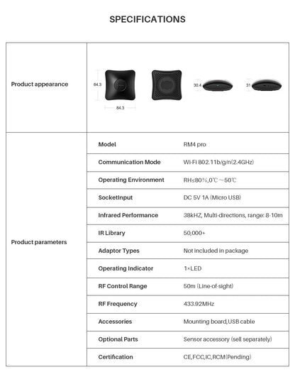 Broadlink RM4 Pro Universele Intelligente Afstandsbediening Smart Home Wifi +IR+ Rf Schakelaar Works met Alexa