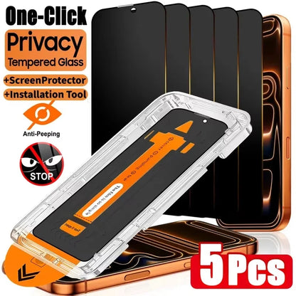 1-5Pcs Anti Spy Screen Protector For iPhone 17 16 15 14 13 12 11 Pro Max XS X XR Air 6 7 8 Plus 16e One Click Installation Glass by PDG ibma