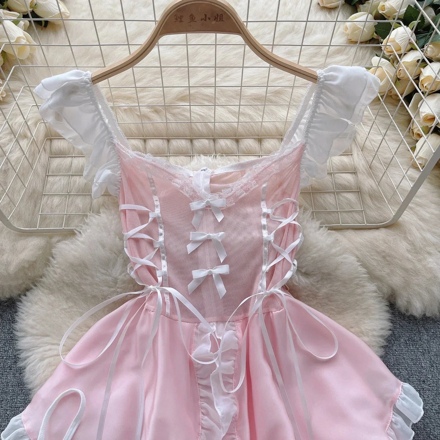 Kawaii Maid Oufit See Through Anime Cosplay Lingerie Cute Cat Women Lolita Sexy Bunny Halloween Costumes Lace PrincessDress New