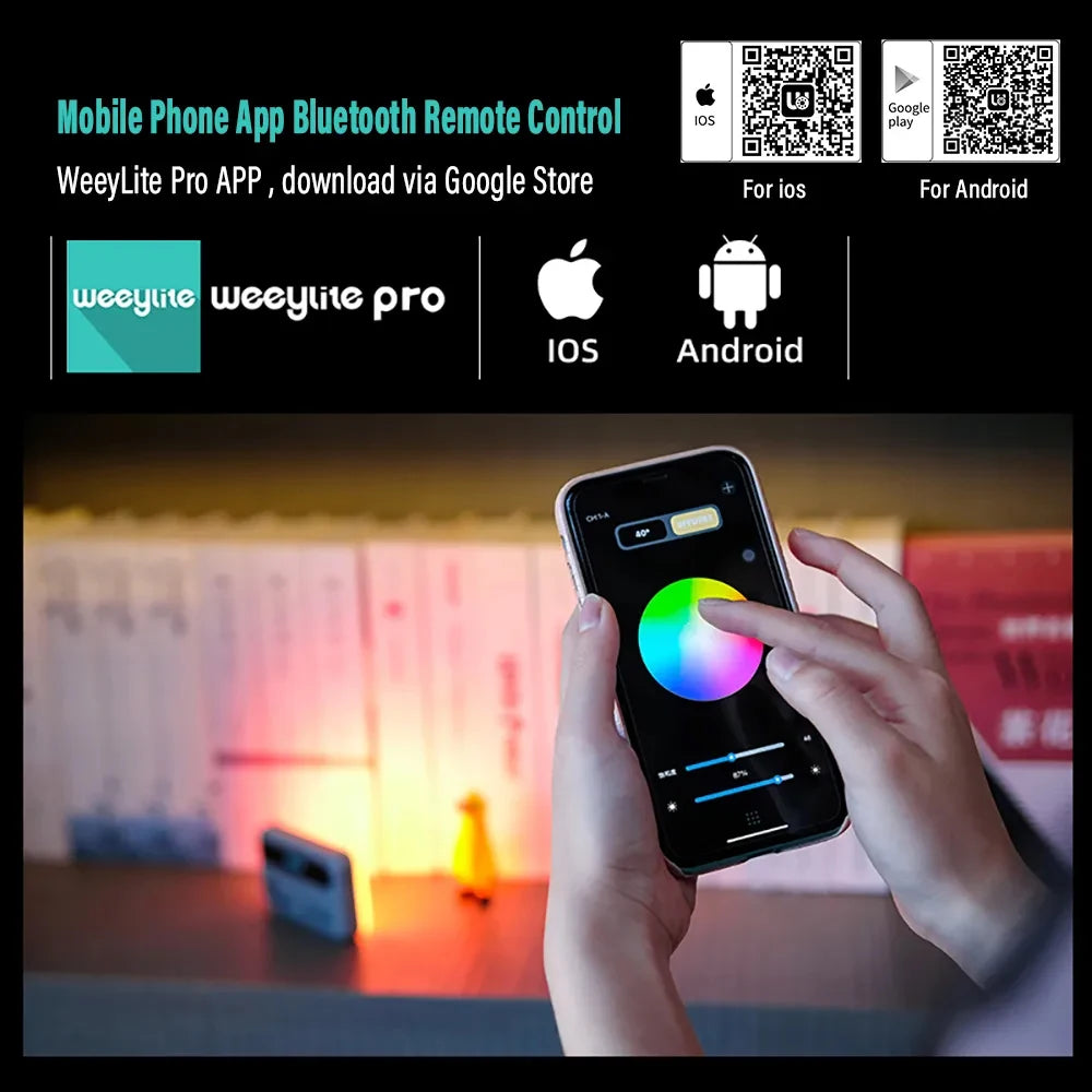 VILTROX Weeylite S05 Full-Color RGB Fill Light Led Live Photography Video VLOG Atmosphere Color-Changing Lighting App To Control