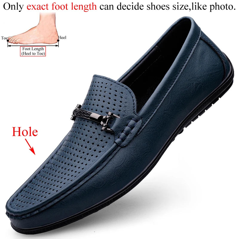 Men Loafers Slip on White Leather Shoes Casual Fashion Luxury Shoes Designer Italian Brand Loafer Moccasins Four Seasons
