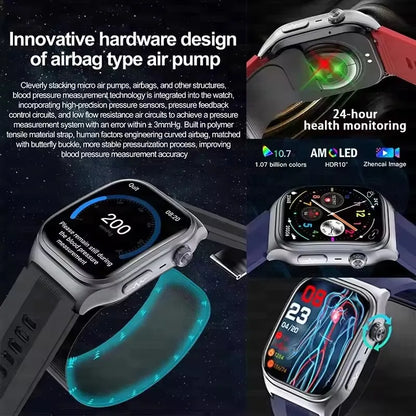Sapphire Glass Air Pump Airbag Test Three High Smart Watches Men ECG Heart Rate Blood Pressure Health Tracker NFC Smartwatch