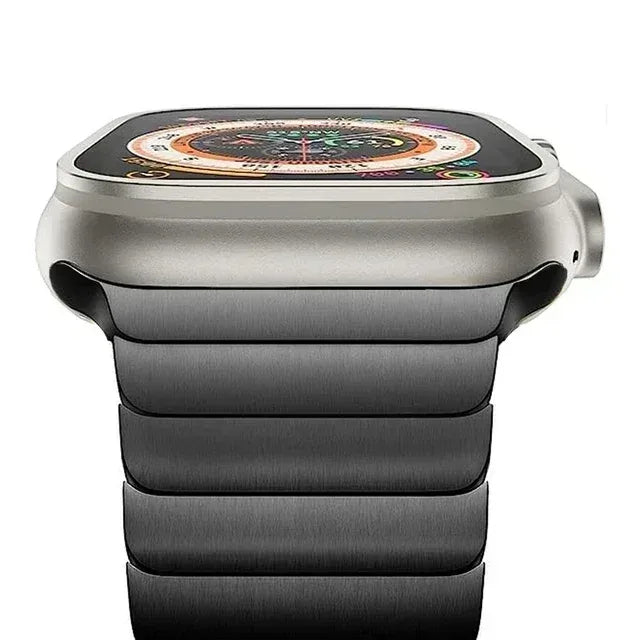 Titanium color band For Apple Watch Band Ultra 2 49mm 9 8 7 5 4 se 6 for iwatch 45mm 41 42 44mm 38 40mm stainless steel bracelet