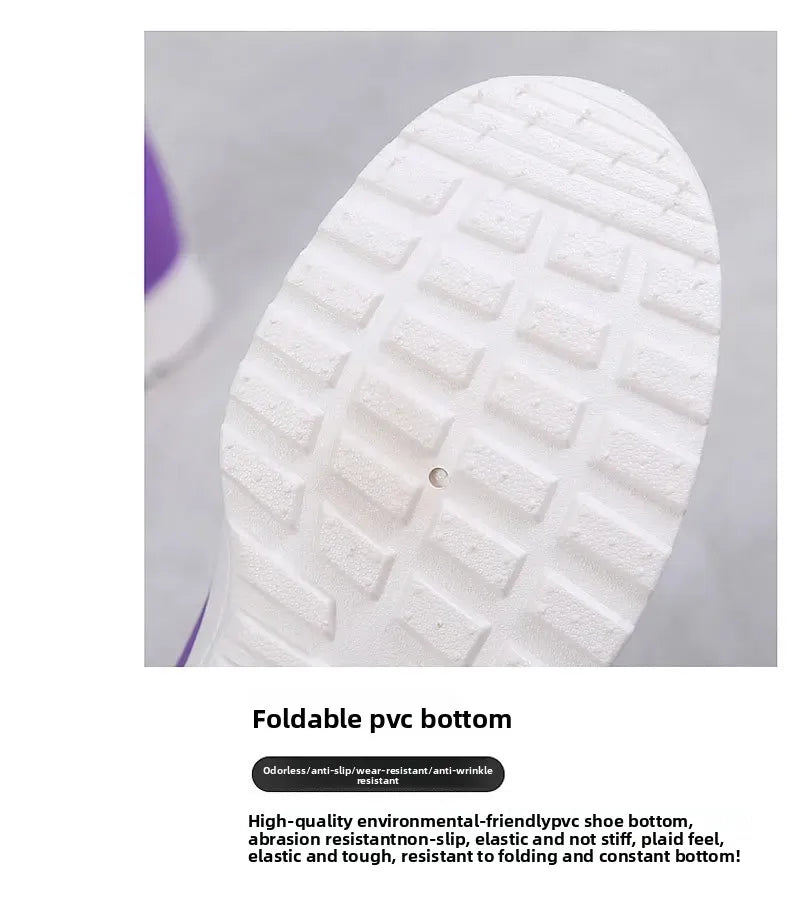 Fashionable Winter Short Ankle Women's Rain Boots Waterproof Slip Resistant Car Wash Shoes Adult Fleece Lined PVC Ladies Footwea