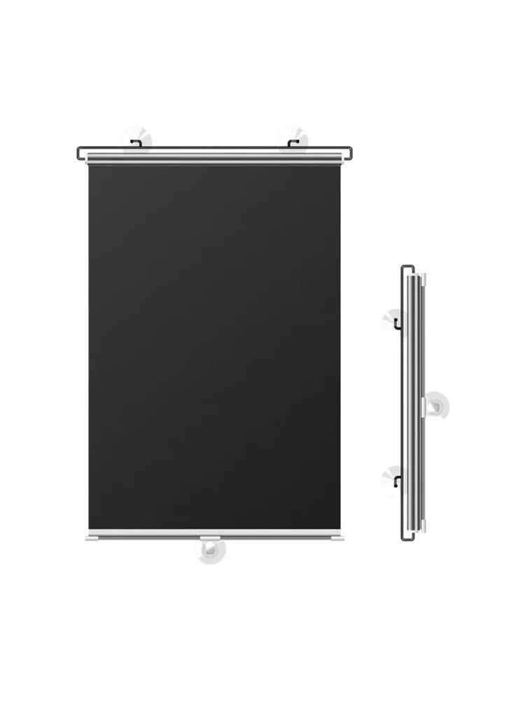 Cordless Retractable Roller Shades Black Home Office Windows Sunshade Thermal Blinds Without Drilling Blackout Curtain