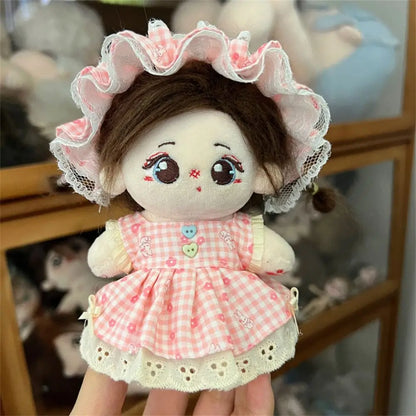 10cm Cotton Doll Clothes Prince Set Autumn Winter Style Starfish Body Wearable Plush Doll Change Retro Skirt Overalls Set