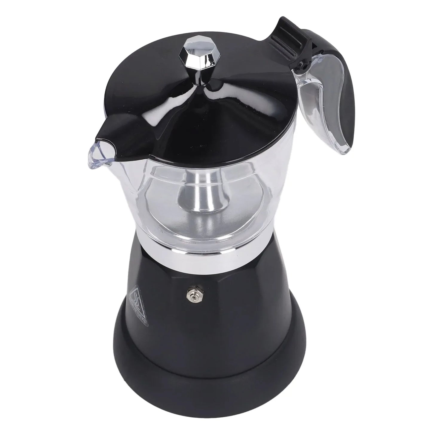 Portable 6 Cup Electric Coffee Maker Transparent Top Italian Coffee Pot Machine 300ML for Home