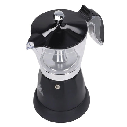 Portable 6 Cup Electric Coffee Maker Transparent Top Italian Coffee Pot Machine 300ML for Home